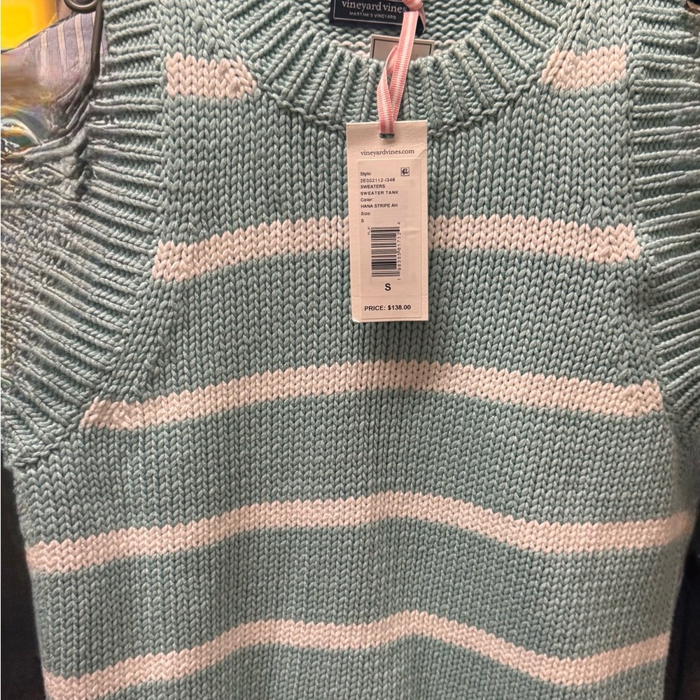 Vineyard Vines Women's Crew Neck Sweater - Mint and White